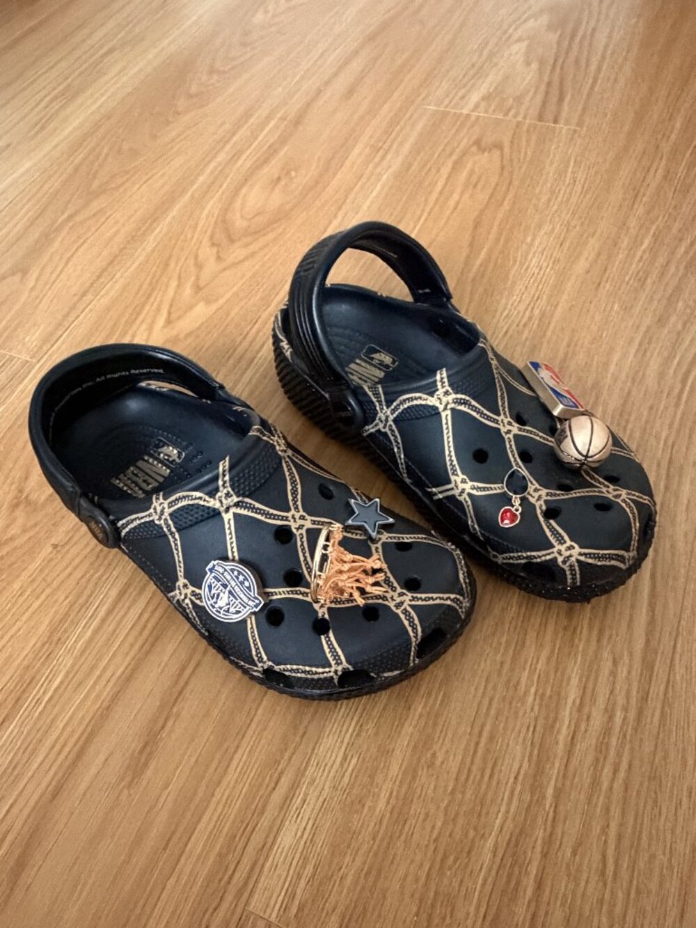 Crocs Women's NBA Black and Gold Clogs